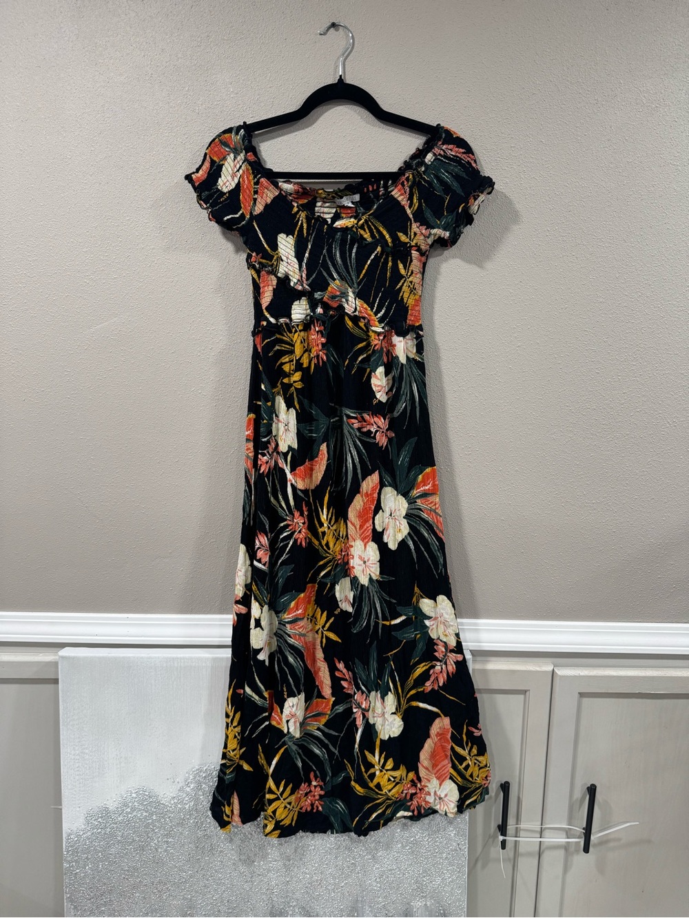 Patrons Of Peace Black Tropical Floral Maxi Dress - Picture 2 of 5